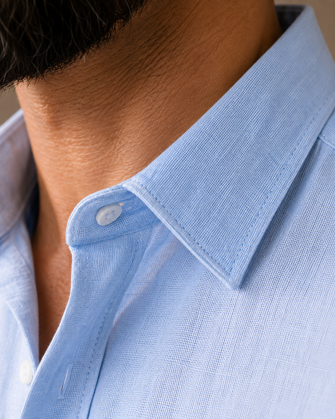 Sky blue Premium Linen co-ord set for men, relaxed fit made for Indian summers
