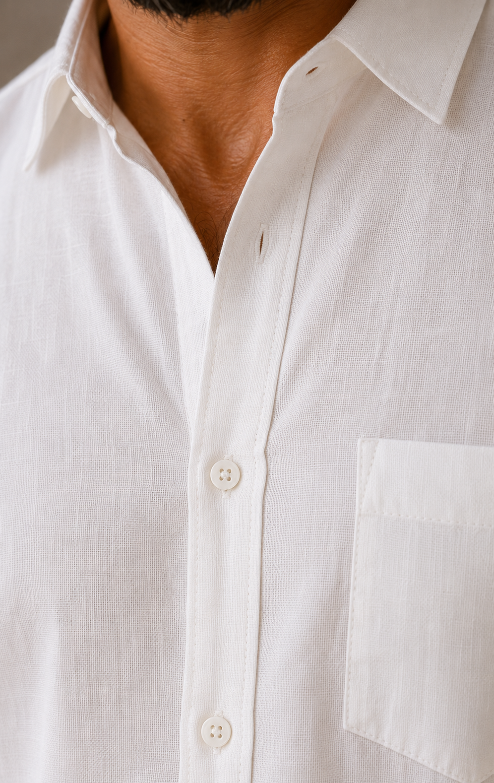 Men's white Premium Linen two-piece co-ord set, shirt sizes S to XXL